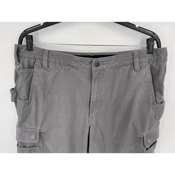 Carhartt Cargo Shorts Mens 40 Gray Carpenter Rip Stop Force Work Relaxed - Picture 2 of 12